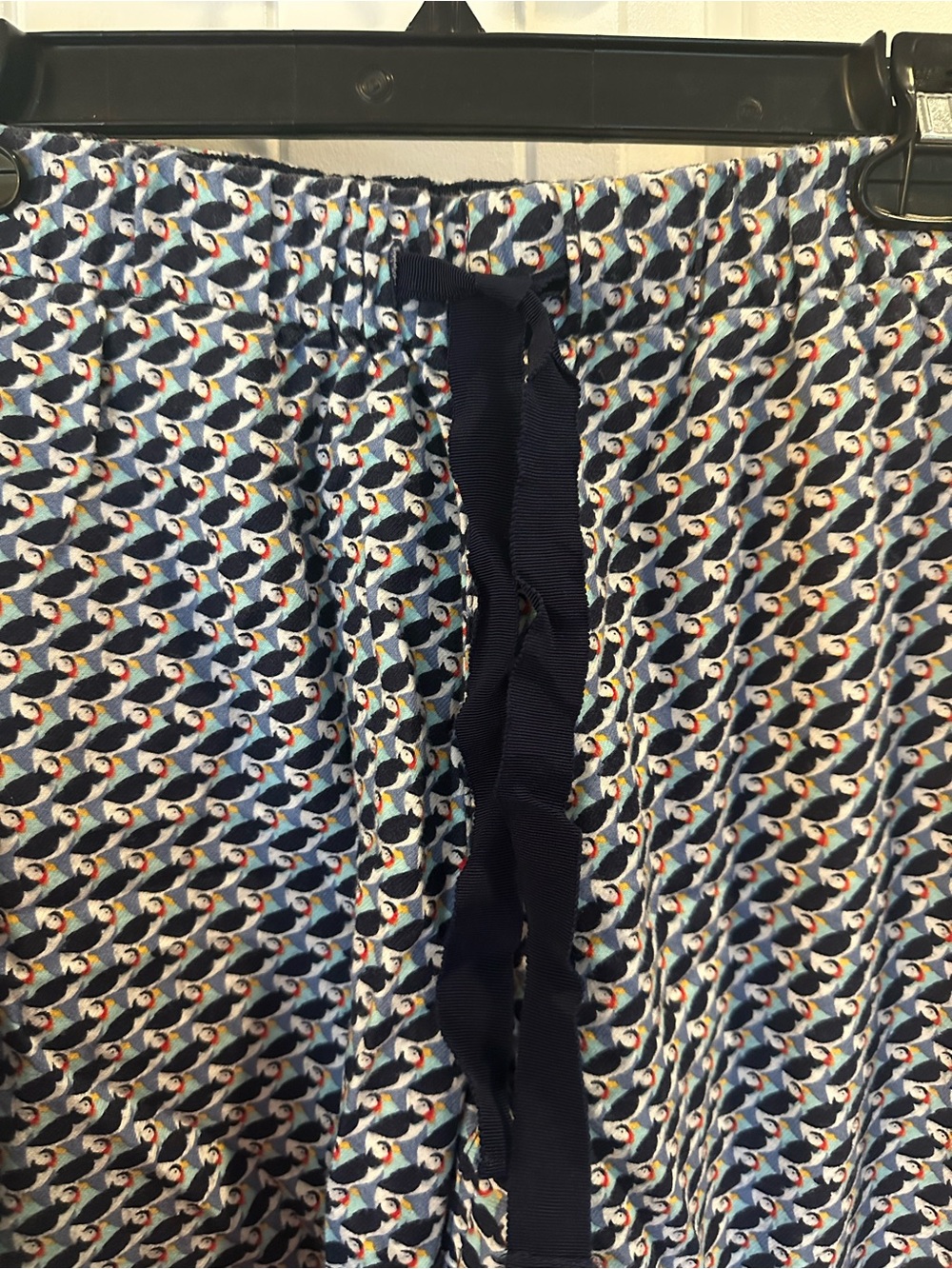 Lands' End Navy and White puffin cotton blend Patterned Women's Pajama Set - Picture 4 of 5